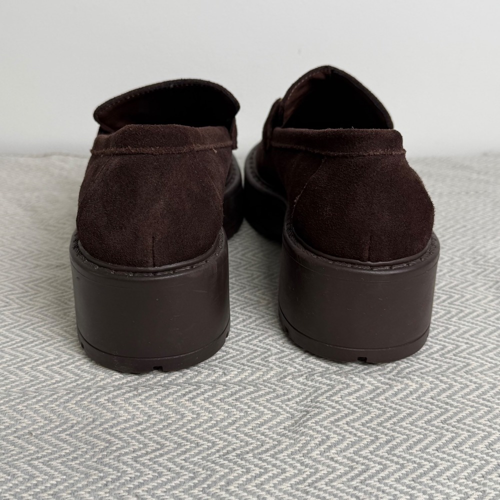 Steve Madden Loafers Womens 9.5 Brown Suede Horsebit Chunky Old Money Preppy - Picture 5 of 8